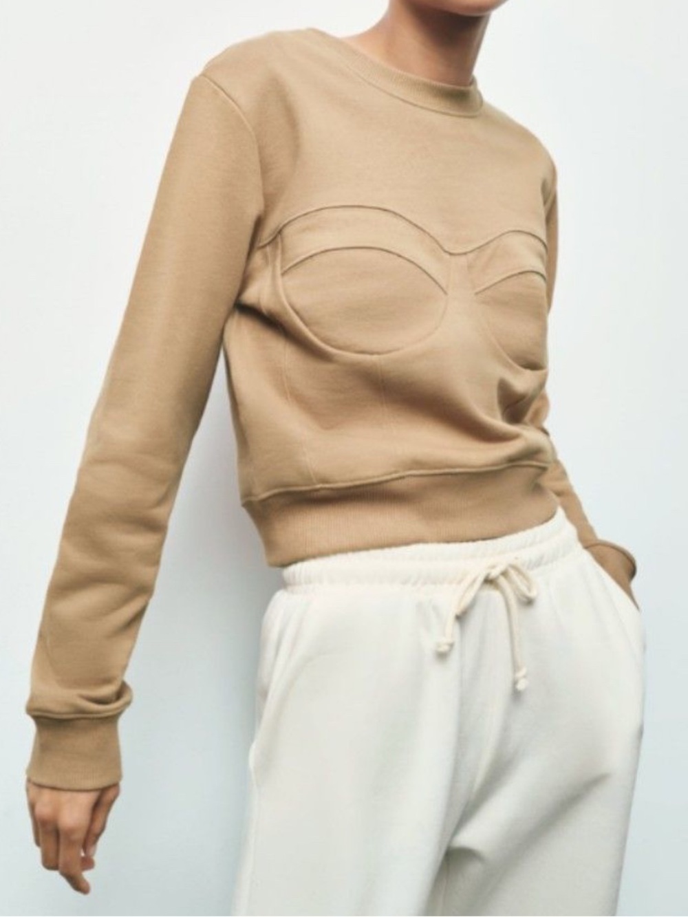 Corset Seam Detail Sweatshirt (Size M)